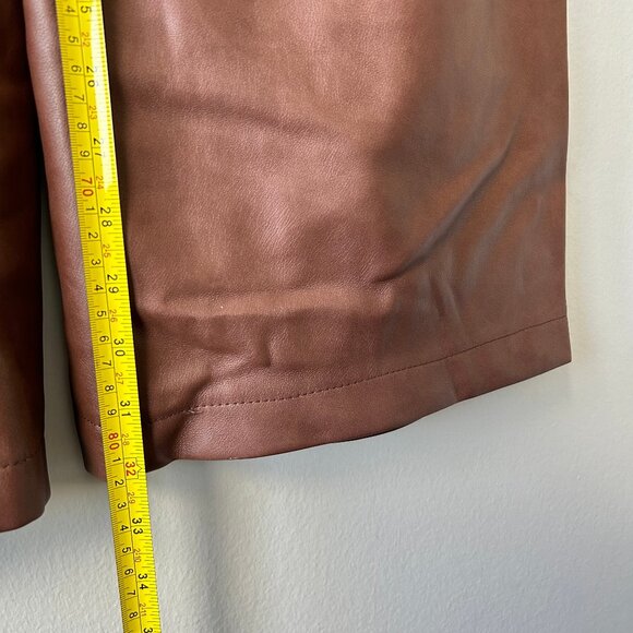 Avec Les Filles Faux Leather Wide Leg Pants Brown Size 2 Women's - Picture 10 of 10